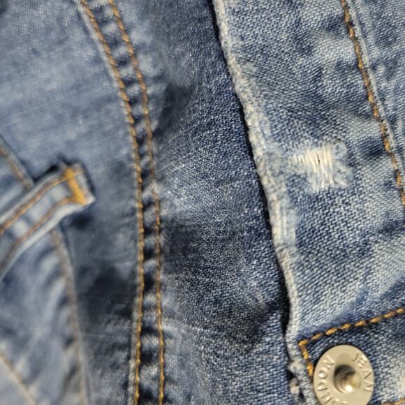 Vintage London Jean Short Blue Denim Longline Low Rise Y2K Cotton Bermuda Jort 4 - Picture 8 of 15